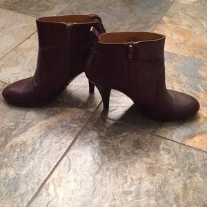 Dark Brown Nine West heeled booties